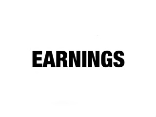 Earnings written on white background. Business logo design