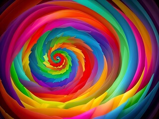 Fototapeta na wymiar A swirling vortex of colors and shapes represents the expansion of consciousness. Abstract colorful spiral background.