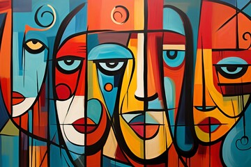 Naklejka na ściany i meble abstract representation of human emotion 