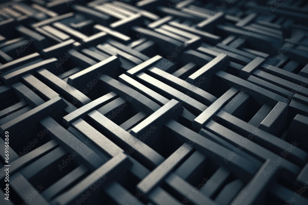 Poster a black and white photo of a maze. suitable for illustrating puzzles and challenges.