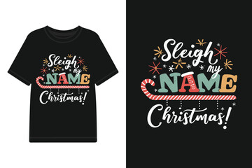 Vector typography Santa t shirt design, merry christmas Graphic t shirt design Template.