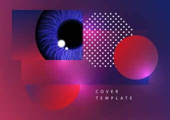 Creative background, pupil of the eye. Technologies. Vector