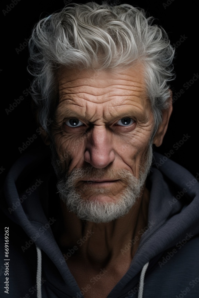 Aufkleber A close-up view of a person wearing a hoodie. This versatile image can be used in various contexts.