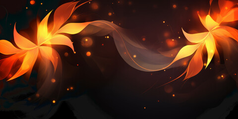 Abstract illustration of fireflies at night. 