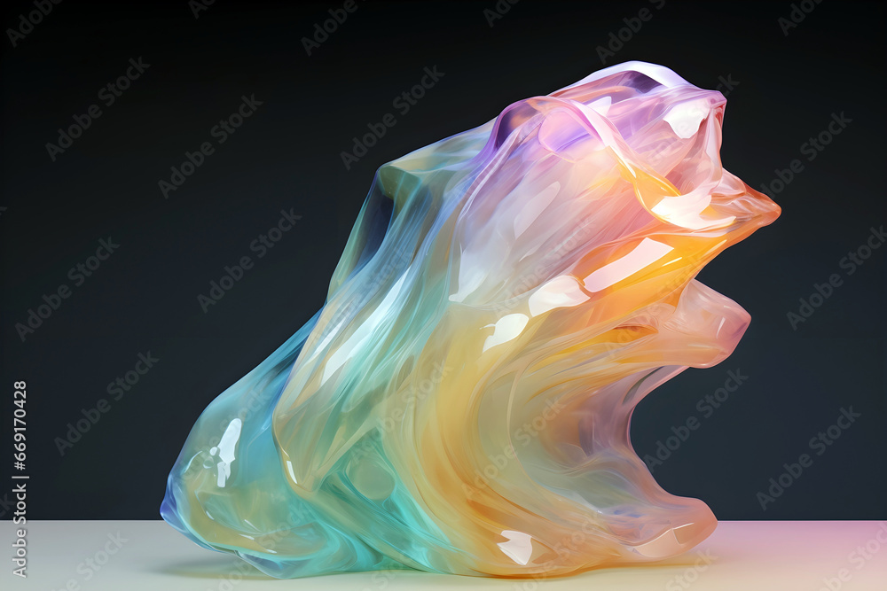 Canvas Prints colorful glossy liquid wave background. 3d and realistic abstract background. generative ai