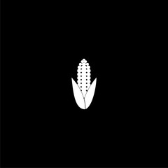  Corn icon isolated on black background.