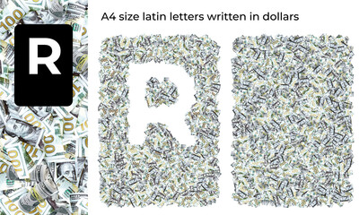 A4 size letters written in dollars