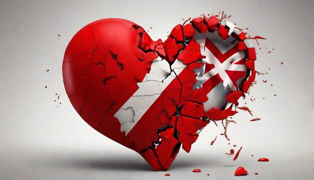 heart on a wall HD 8K wallpaper Stock Photographic Image 
