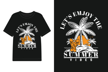 Vector summer graphic with typography t shirt design template.