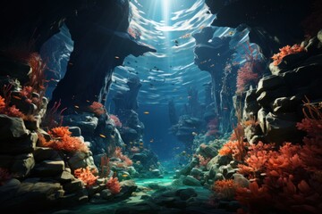 Fototapeta na wymiar underwater landscape on a tropical reef