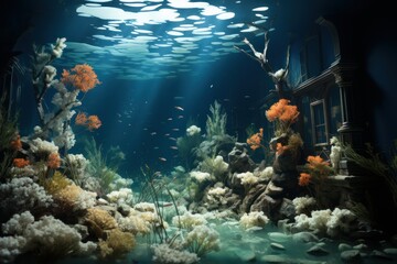 underwater landscape on a tropical reef