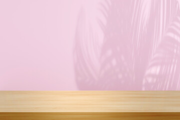 Tisch Holzbrett Ablage Rosa Pastel Schatten Produkt Präsentation 3D