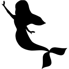 Mermaid silhouette, suitable for decorating your work.
