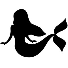 Mermaid silhouette, suitable for decorating your work.