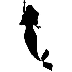 Mermaid silhouette, suitable for decorating your work.
