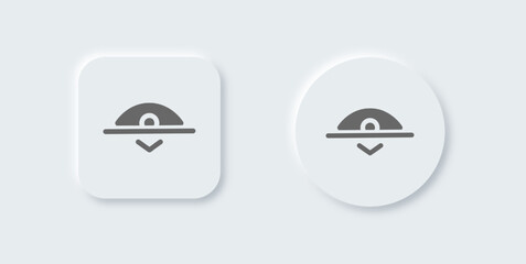 Hide solid icon in neomorphic design style. Eye signs vector illustration.