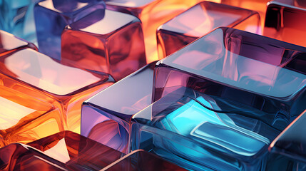 abstract background with geometric glass shapes