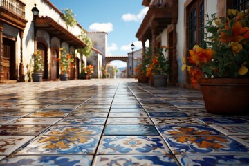spanish tiles in an andalusian building