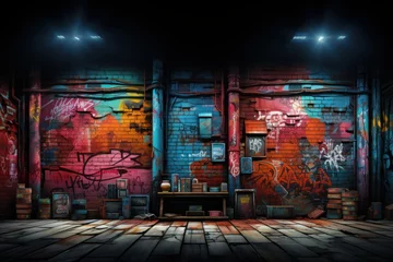 Crédence de cuisine en verre imprimé Graffiti old brick wall with graffiti