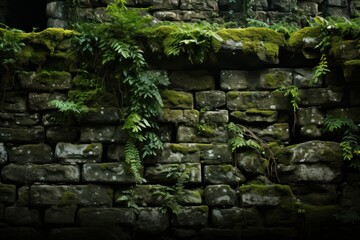 old abandoned stone building with ivy and vegetation