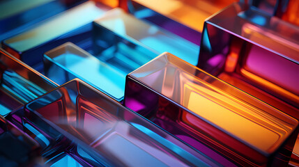 abstract background with geometric glass shapes