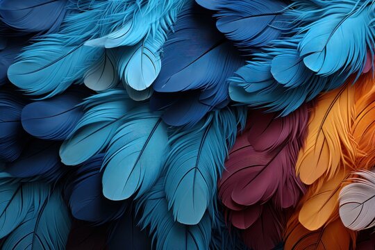 feathers of a realistic parrot