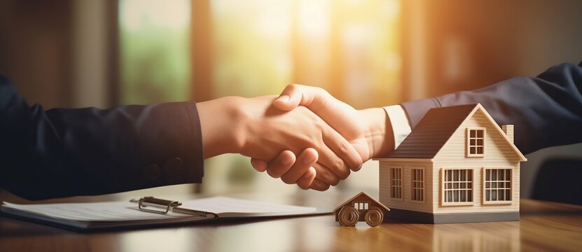 Banker and Customer Seal a Residential Deal. Generative ai