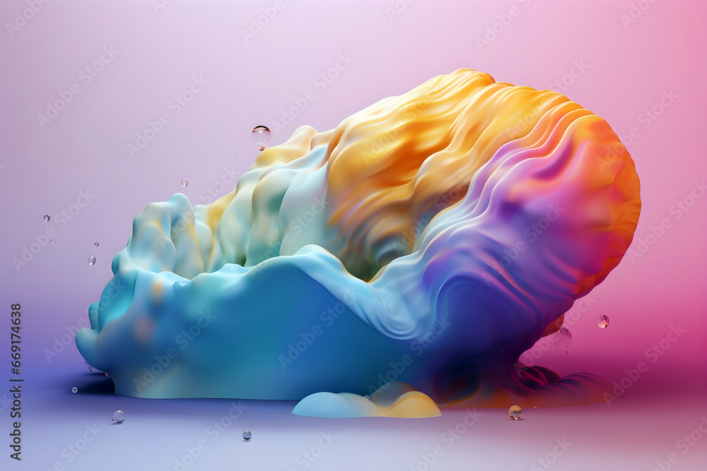 Canvas Prints colorful glossy liquid wave background. 3d and realistic abstract background. generative ai