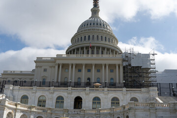 Fototapeta na wymiar The United States Capitol is the official seat of the two branches of the United States Congress, the federal parliament