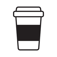 Hot coffee cup vector icon. Paper coffee cup icon isolated on white background.