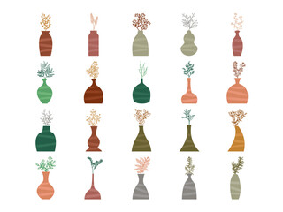 Aesthetic Leaves in Vase Illustration Collection
