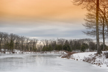 Beebe hill State Forest Frozen Pond New York
