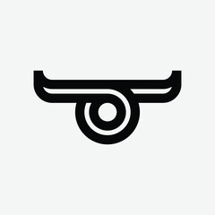 minimal letter O bull ox taurus horn head logo design