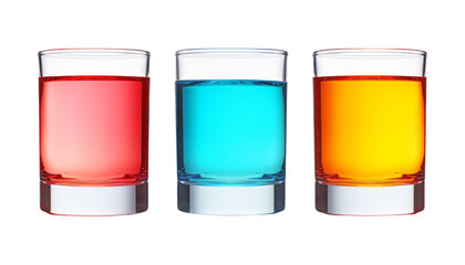 glass of color water isolated on transparent background cutout