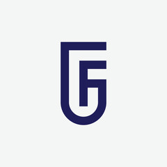 GF FG monogram letter initial based logo design