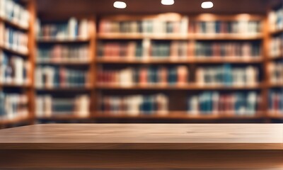 Fototapeta premium Empty table in library