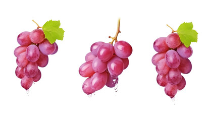 bunch of grapes isolated on transparent background cutout