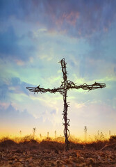 Cross at sunset