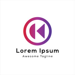 K letter circle shape creative logo design icon