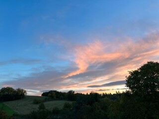 amazing sunset landscape, czech nature