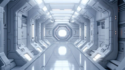 Obraz premium Futuristic Sci-Fi Door in Cosmic Space - Interstellar Gateway