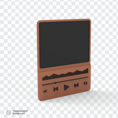 isolated 3d render music web ui page icon