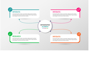 Presentation business infographic template with 4 options, Infographics Template.