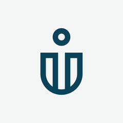 IU UI monogram letter modern logo design