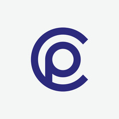 CP or PC monogram letters initial logo design