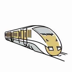 斜めから見た新幹線のイラスト