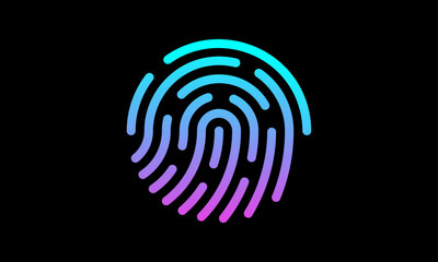 Fingerprint Logo neon color Vector Illustrator