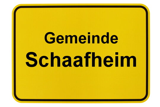 Illustration eines Ortsschildes der Gemeinde Schaafheim in Hessen