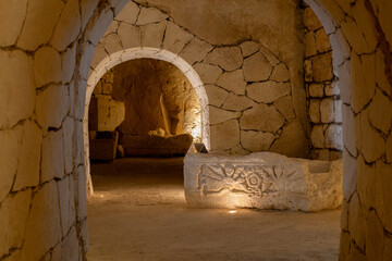 Sarcophagus of the Nikes in the Cave of the Coffins at Bet She'arim in Kiryat Tivon, Israel
 - obrazy, fototapety, plakaty