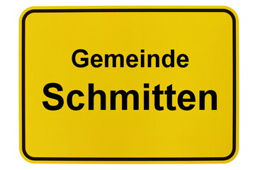 Illustration eines Ortsschildes der Gemeinde Schmitten in Hessen